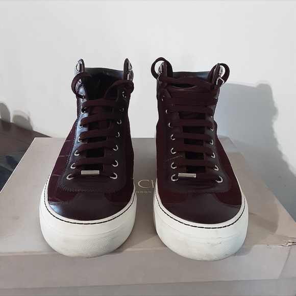 Mens Jimmy Choo Burgundy Tennis Shoes - Picture 3 of 8